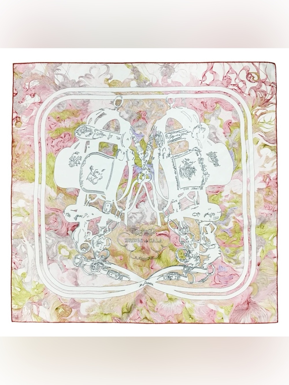 Carolina Lemke Berlin 100% Mulberry Silk Celestial Rose Luxury Designer Scarf